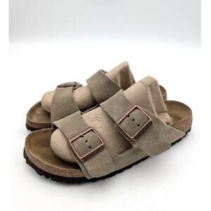 Birkenstock Arizona Soft Footbed Suede Leather Sandals Unisex Taupe Size USW8/M6